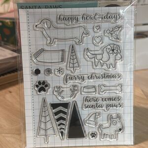 Memory Box SANTA PAWS Dies and Matching Stamp Set Christmas Puppy Dog Trees